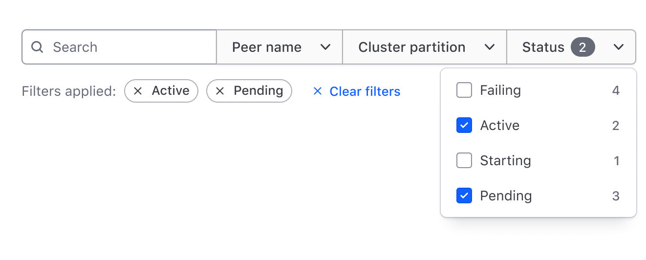 Communicating that two values within a parameter have been applied in the Dropdown